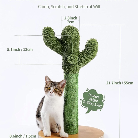 🌵 adorable bohemian desert cactus cat scratcher made of natural Sisal  rope🌵 - Picture 12 of 17
